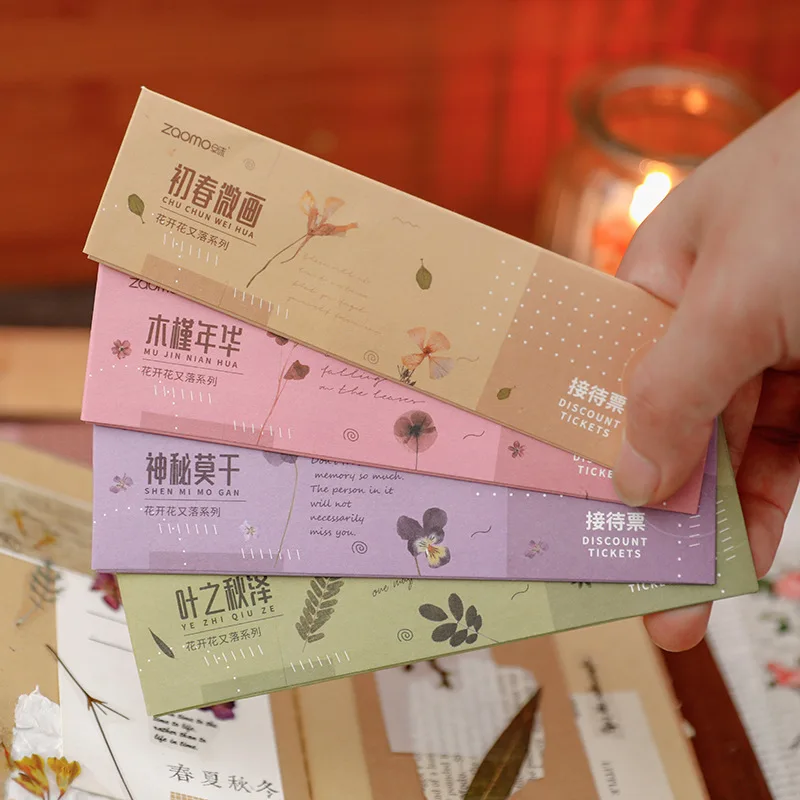 5pcs/pack PET Stickers Flower Blooming and Falling Series Creative Plant Pattern Hand Account DIY Decorative Stickers