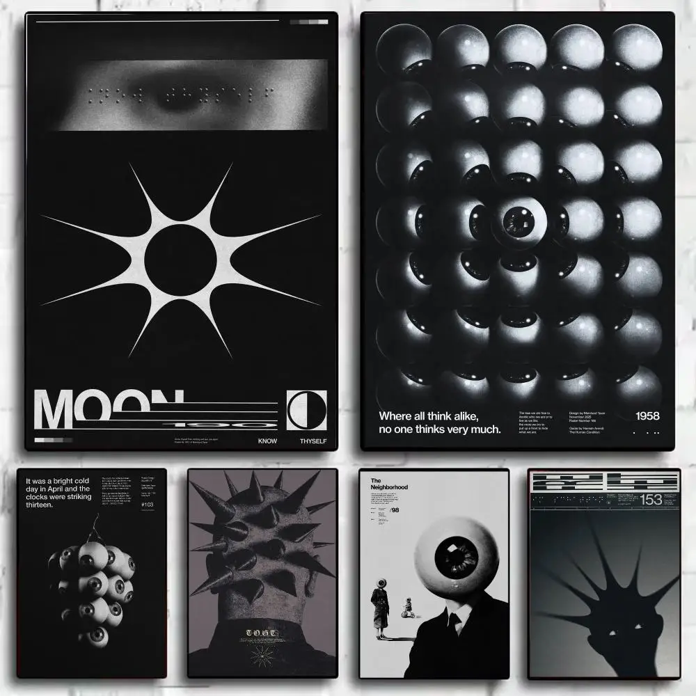 Art eye M-Meindl Taxer Schwarz-Weiß-Poster, modernes ästhetisches Wandkunst-Poster, minimalistische Raumdekoration