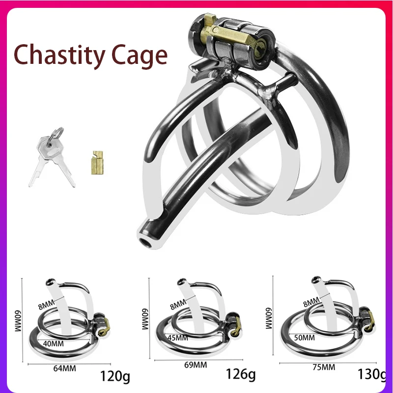 Metal Male Chastity Cage Device Anti Cheating Cock Cage Abstinence Penis Ring Adult Erotic Penis Bondage Penis Lock Intimate Toy