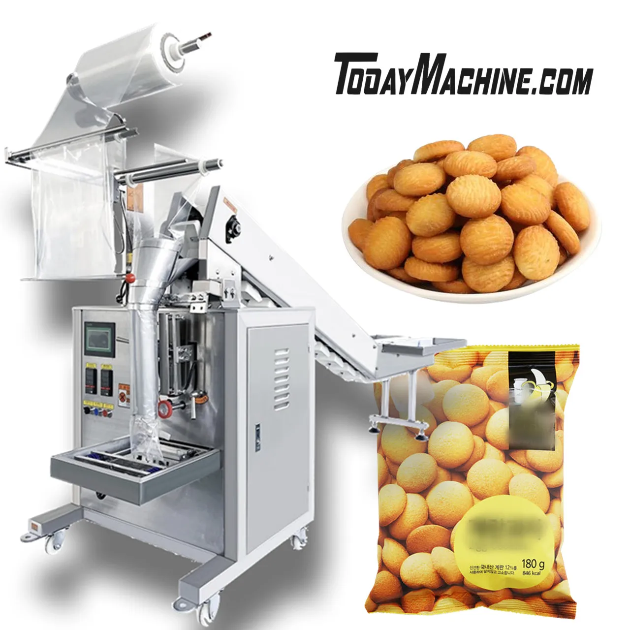 Chain Bucket Automatic Plastic Bag Sealing Rice Grain Frozen Chicken Wing Meat Packing Machine