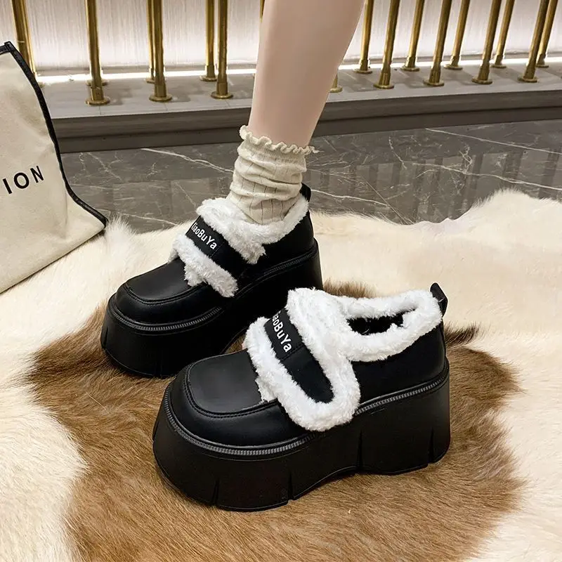

New Winter Snow Boots Women Platform High Heel Shoes Ladies Ankle Boots Design Classic Non-slip Fur Fluffy Warm Sjprt Boots
