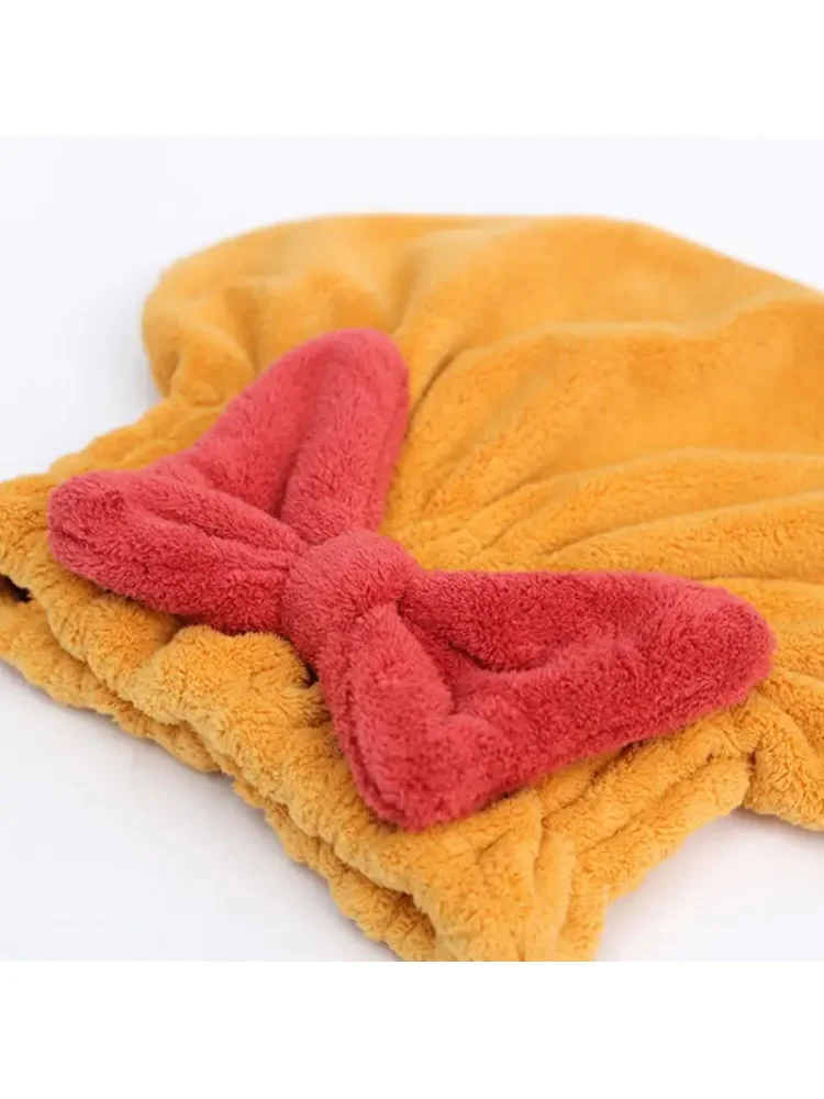 Dry Hair Cap   Cute bow towel shampoo bath cap  Super Absorbent Quick Dry Cap Ladies Dry Towel Bathroom Toiletries