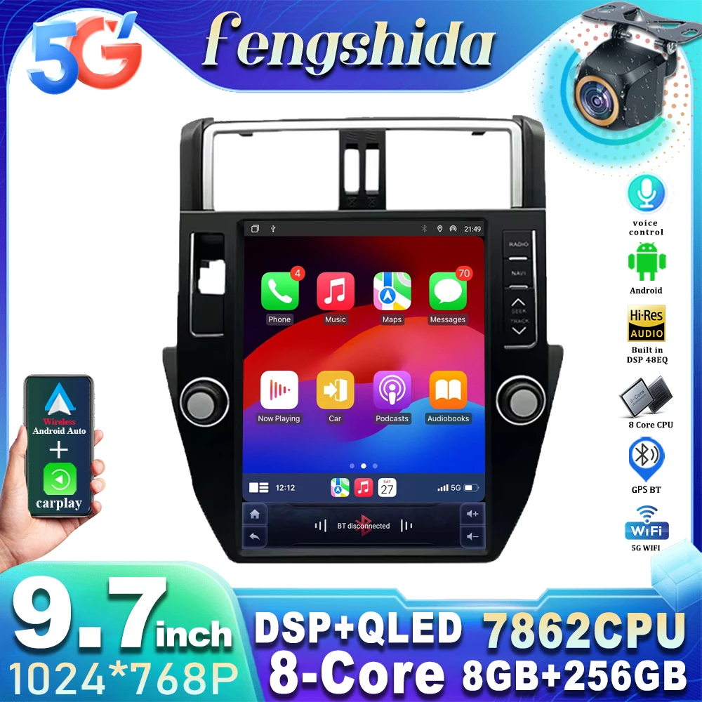 Android 14 9,7 inch for Nissan Tiida Versa 2004 - 2013 Tesla Style 7862CPU Auto Android Auto Wireless Carplay Radio GPS NO 2DIN