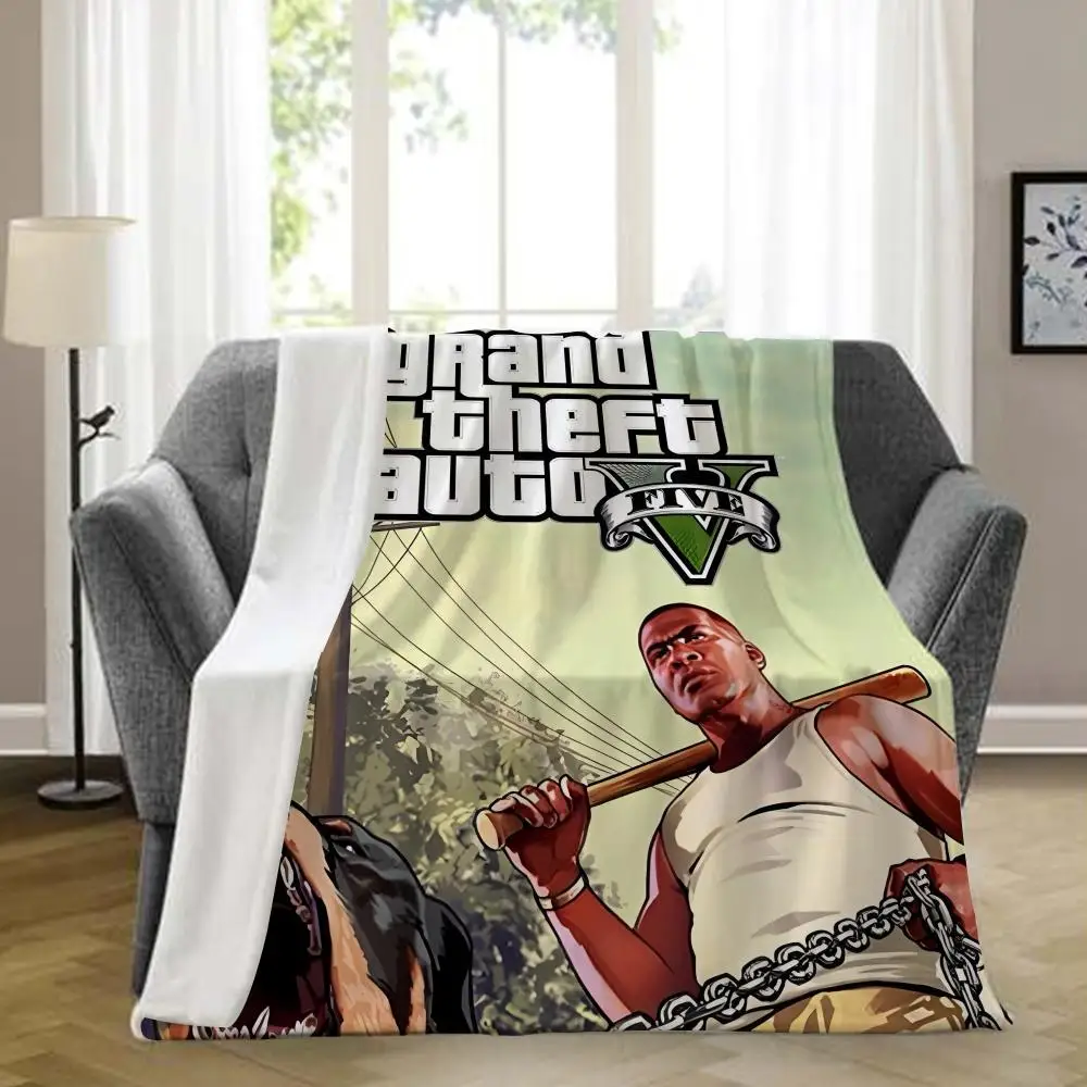 

Одеяло Grand Theft Auto для видеоигр, эстетическое фланелевое одеяло, портативное утолщенное одеяло для дома, путешествий, кемпинга, пикника