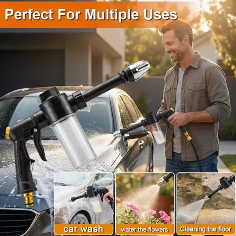 High Pressure Car Wash Foam Gun Leak-proof Design With Soap Bottle Durable Car Home Patio Water Cleaning Spray Gun