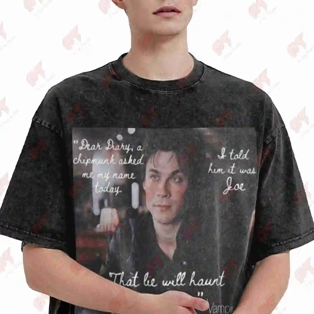 Damon Vintage Washed Tee Pure Cotton T-Shirt