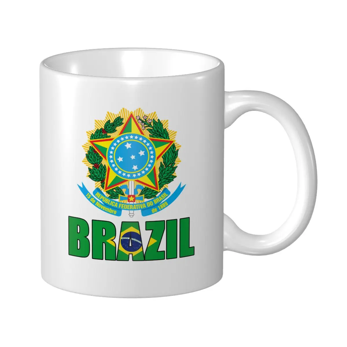 Mark Cup Mug Brazil Letter Flag Emblem Coffee Mugs Tea Milk Water Cup Travel Mugs For Office Home