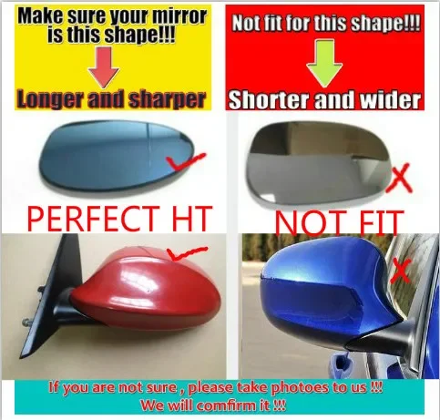 2xMirror Cover E90 Car Side Door Rearview Side Mirror Cover Cap For BMW E90 E91 2005-2007 E92 E93 2006-2009 M3 Style E80 E81 E87