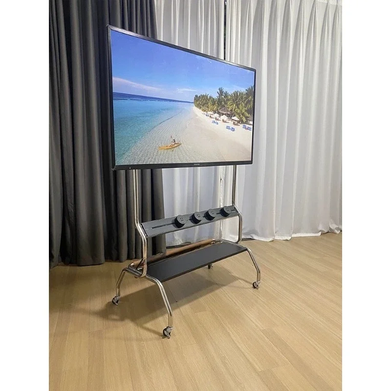 Streamer LCD TV bracket, movable TV rack with power track all-in-one bracket