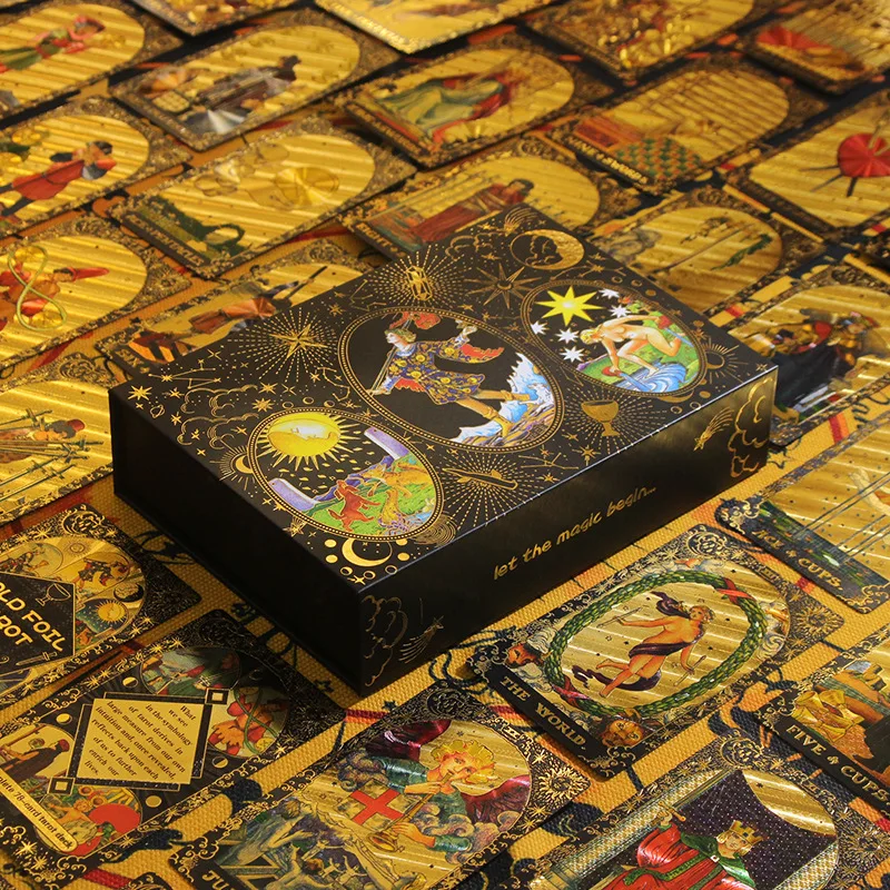gold-stamped-sun-classic-tarot-deck-complete-set-for-beginners-collectors-item-black-and-gold-edition-new-player-friendly
