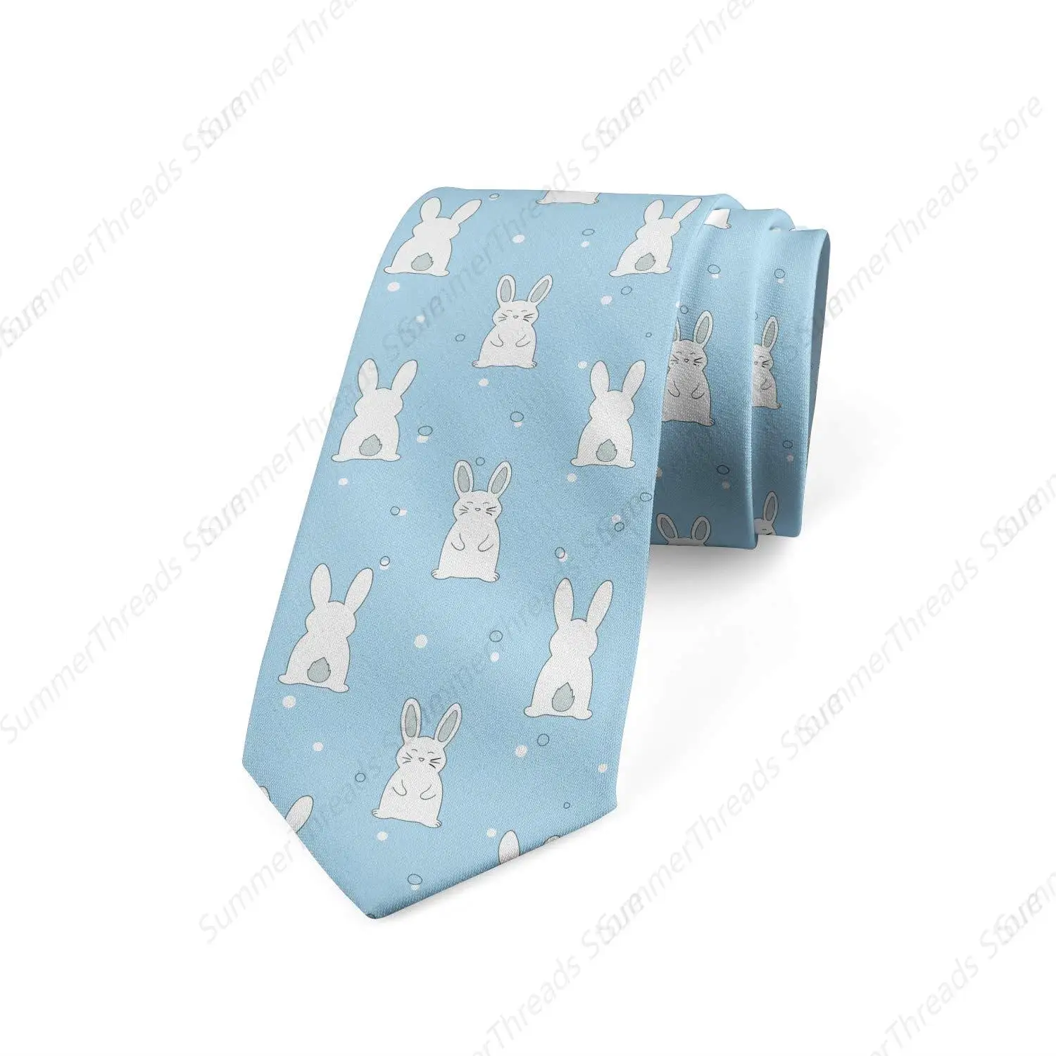 Men's Tie, Bunny Cartoon, Necktie Blue Cadet Rabbit Ties