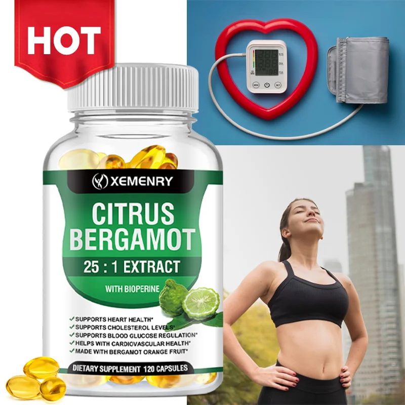 

Citrus Bergamot Capsules - Natural Antioxidant, Supports Blood Pressure Balance, Relieves Stress, Improves Mood, Skin Care