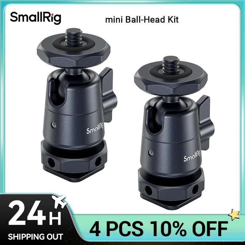 

SmallRig mini Ball-Head Mounting Support Kit with Removable Cold Shoe (2pcs) 360°pan and 135°tilt Ball Head Load 1.5kg 2948B