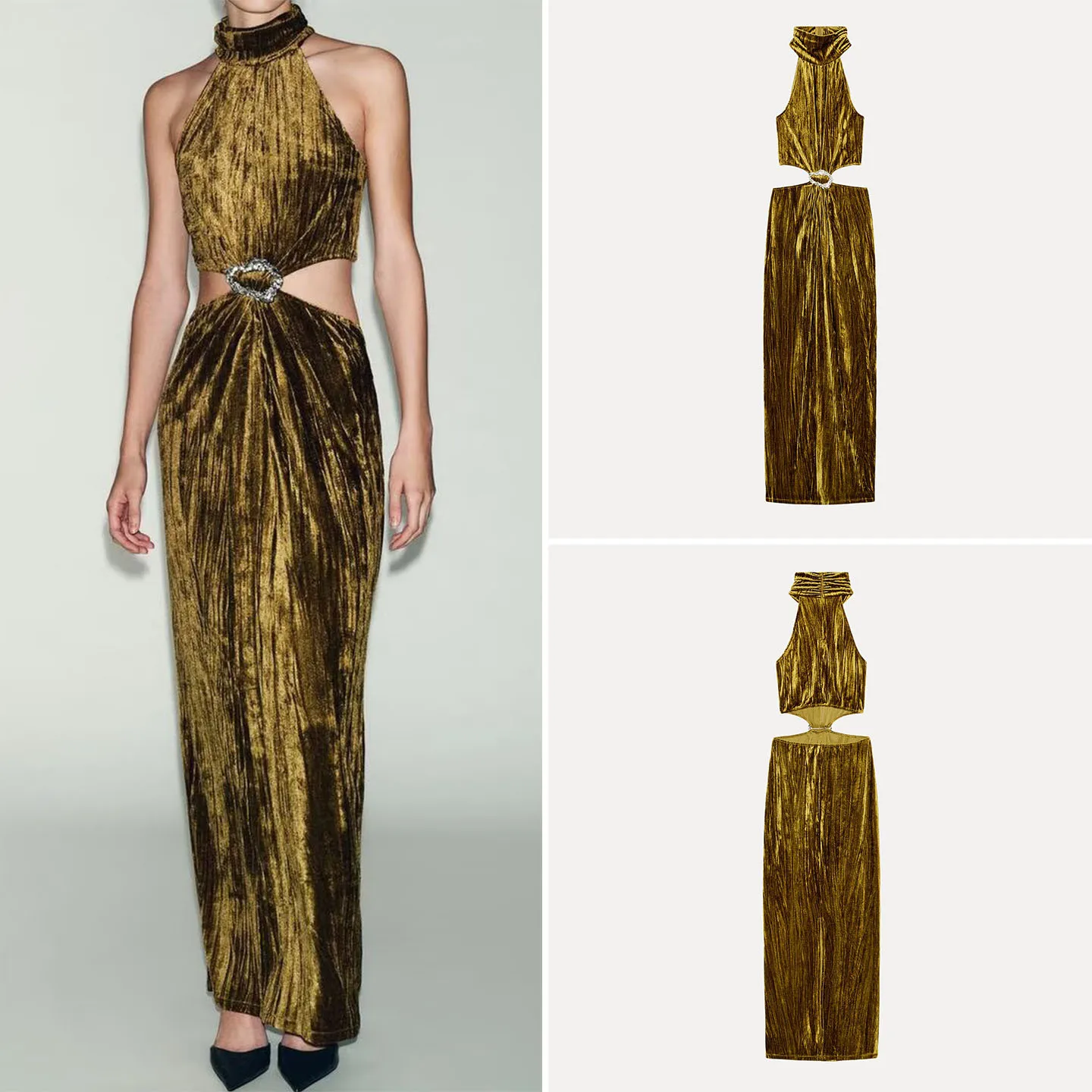 เครื่องประดับดีไซน์เปิดแบบแฟชั่น ประดับด้วย Dr Z เสื้อผ้าผู้หญิงรุ่นใหม่ 2025 ทรงเข้ารูป สวมใส่ได้ทุกวัน