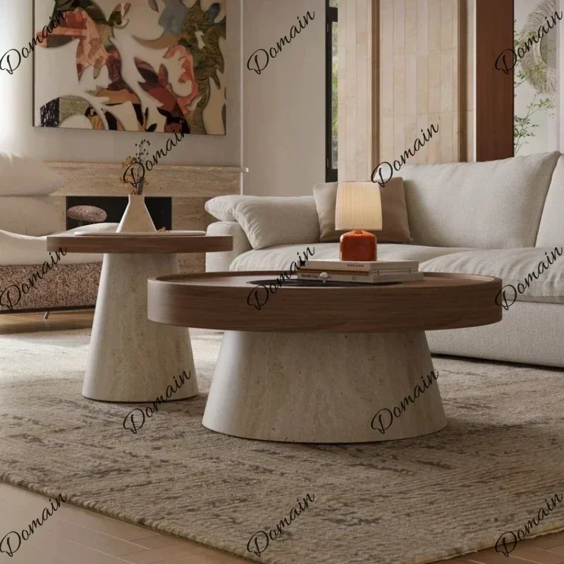 30XX Italian Minimalist Coffee Table Round Living Room Home Modern Minimalist Side Table Sedentary Tables Desk Home Furniture