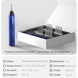 Mechanic Electrical Screwdriver Sets 500mAh Rechargeable Adjustment Power Drill Multi-function Disassembly Torque Repair Tools