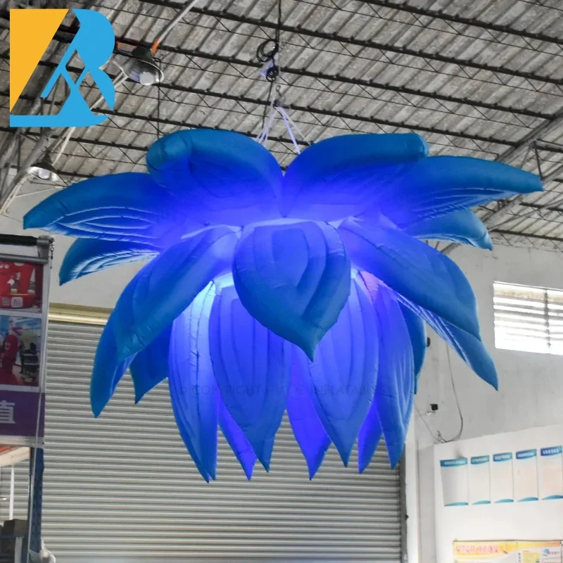 Personalized LED Lighting Giant Blowup Blue Hanging Flower for Flower Themed Birthday Party Toys