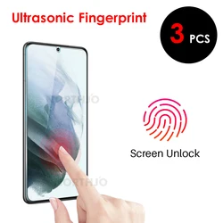 3Pcs For Samsung Galaxy S25 Ultra S25+ S24+ S24 S23 S22 S21 Plus 4G 5G Fingerprint Unlock Tempered Glass Film Screen Protector