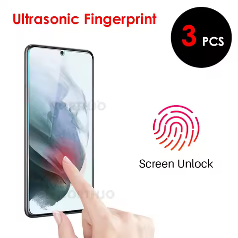 3Pcs For Samsung Galaxy S25 Ultra S25+ S24+ S24 S23 S22 S21 Plus 4G 5G Fingerprint Unlock Tempered Glass Film Screen Protector