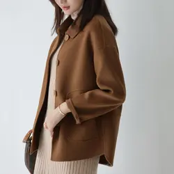 Woolen Coat for Women Short and Versatile Loose and Casual Short Woolen Coat for Women
