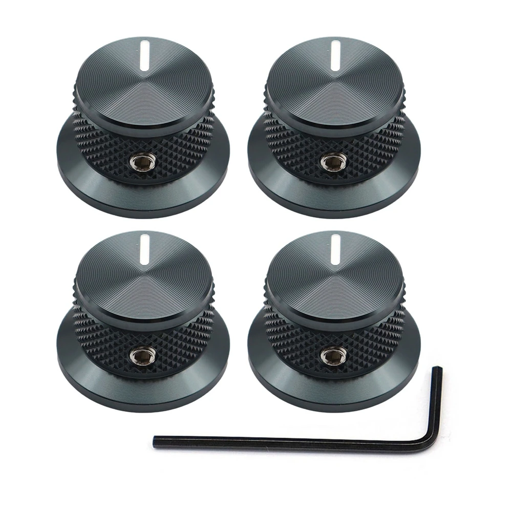 3 Stück/4 Stück Gitarrenknöpfe, Aluminium-Potentiometerknöpfe, Top-Hut-Knöpfe, Steuerknopf für Gitarre/Bass/AMPS/Vorverstärker mit Anzeige – Detail 26