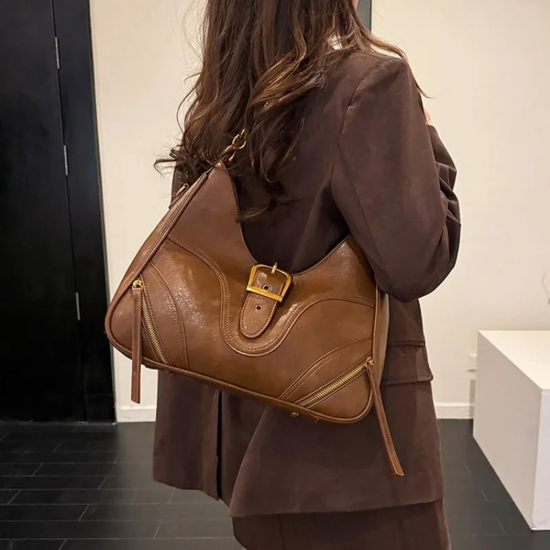 fashionable-commuter-diaper-bag-high-end-casual-solid-color-satchels-women-leather-shoulder-bag-trendy-large-capacity