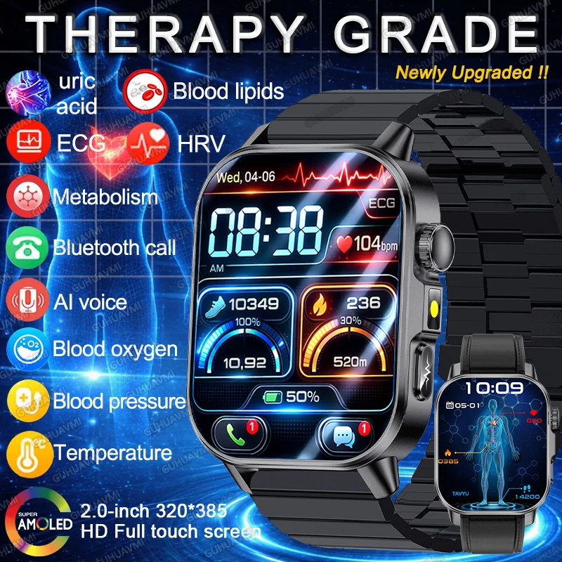 

Новые смарт-часы 2026 года: Терапевтический уровень точности, ЭКГ, ВСР, АД, уровень кислорода, липиды крови, мочевая кислота, голосовой помощник AI, Bluetooth-звонки, сенсорный AMOLED-экран