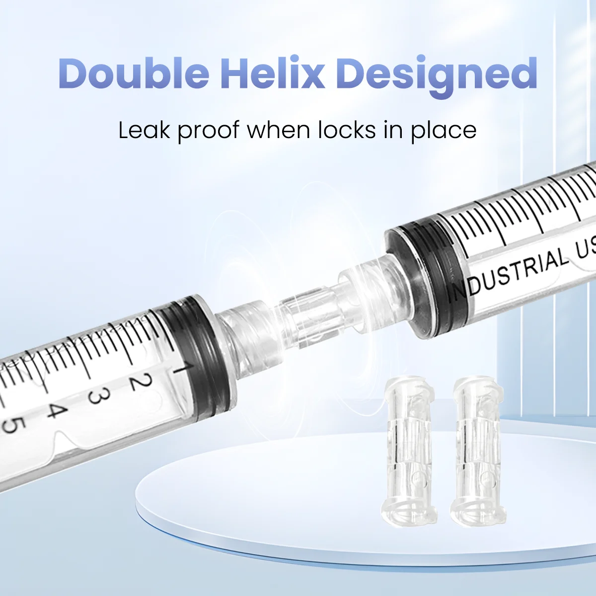 

Medical Sterile Luer Lock Adapter 10-100PCS Transparent Plastic Leak Proof Double Helix Syringe Connector