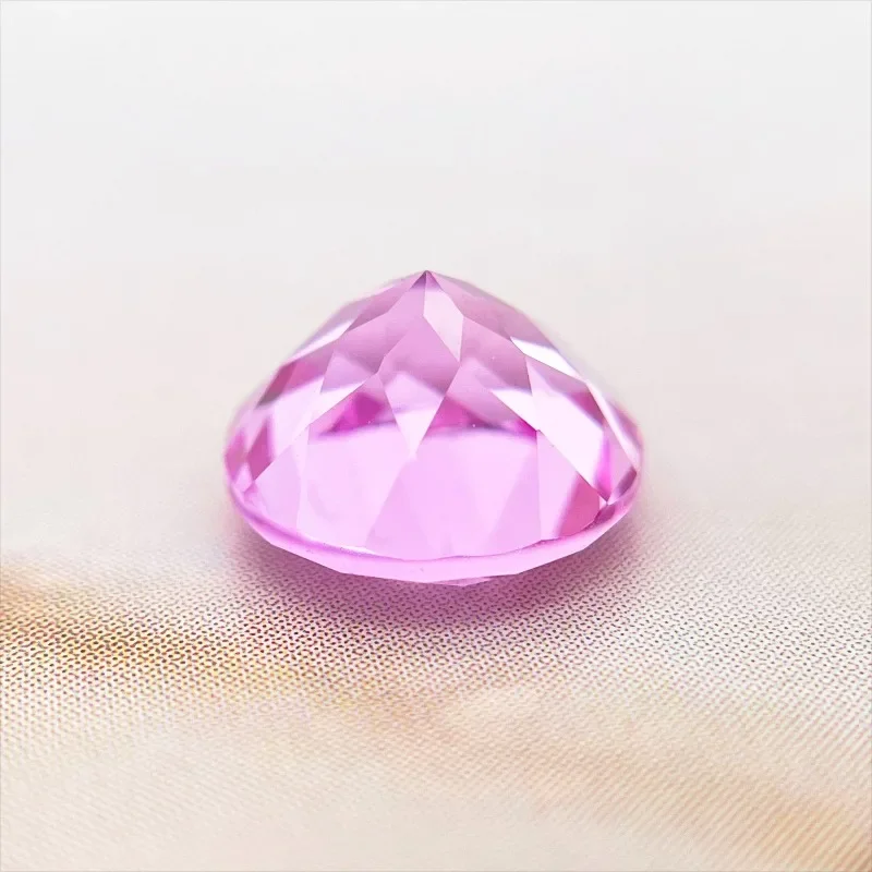 

A-Top Quality Lab Grown Sapphire Round Shape Pink Color Charm Beads for Diy Jewelry Making Ring Selectable AGL Certificate