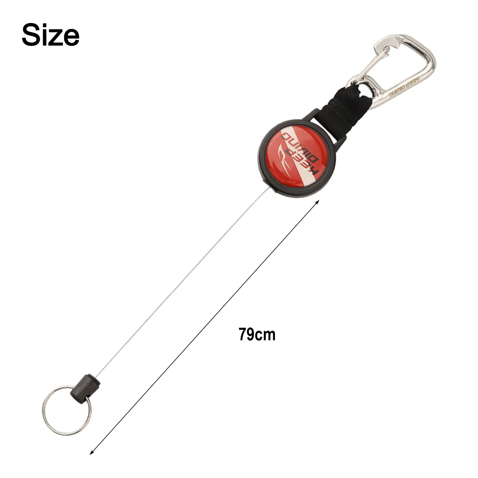 Strap Key Chain 79cm Stainless Steel + Plastic Underwater Photography Diving Gear Hook Diving Telescopic Miss Rope