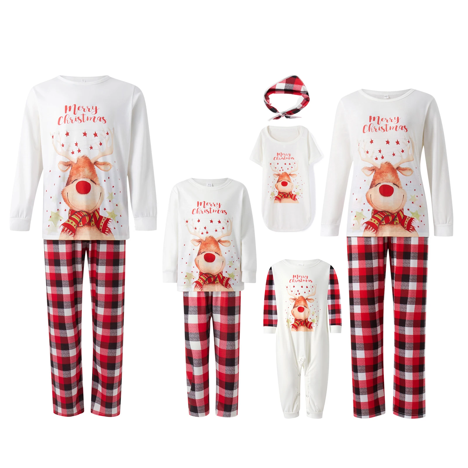 hirigin Matching Family Pajamas Sets Christmas PJ's Jammies Matching Holiday Organic Cotton Pajamas Sleepwear for Family