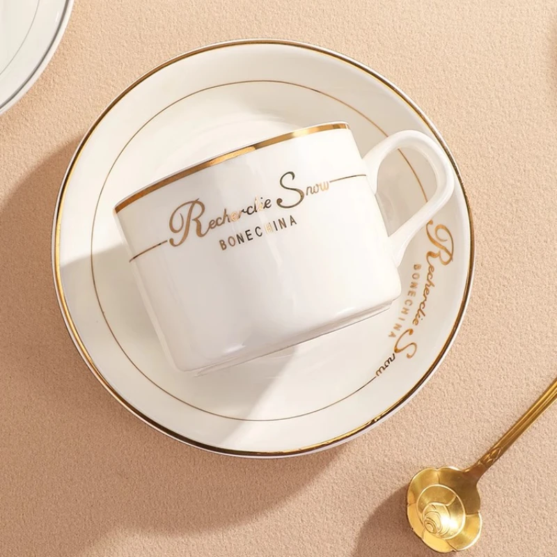 

European Coffee Cup Set Porcelain Tea Cup Set Ceramic Mug Saucer Luxury Tableware Turkish Japanese Caneca Mug with Saucer