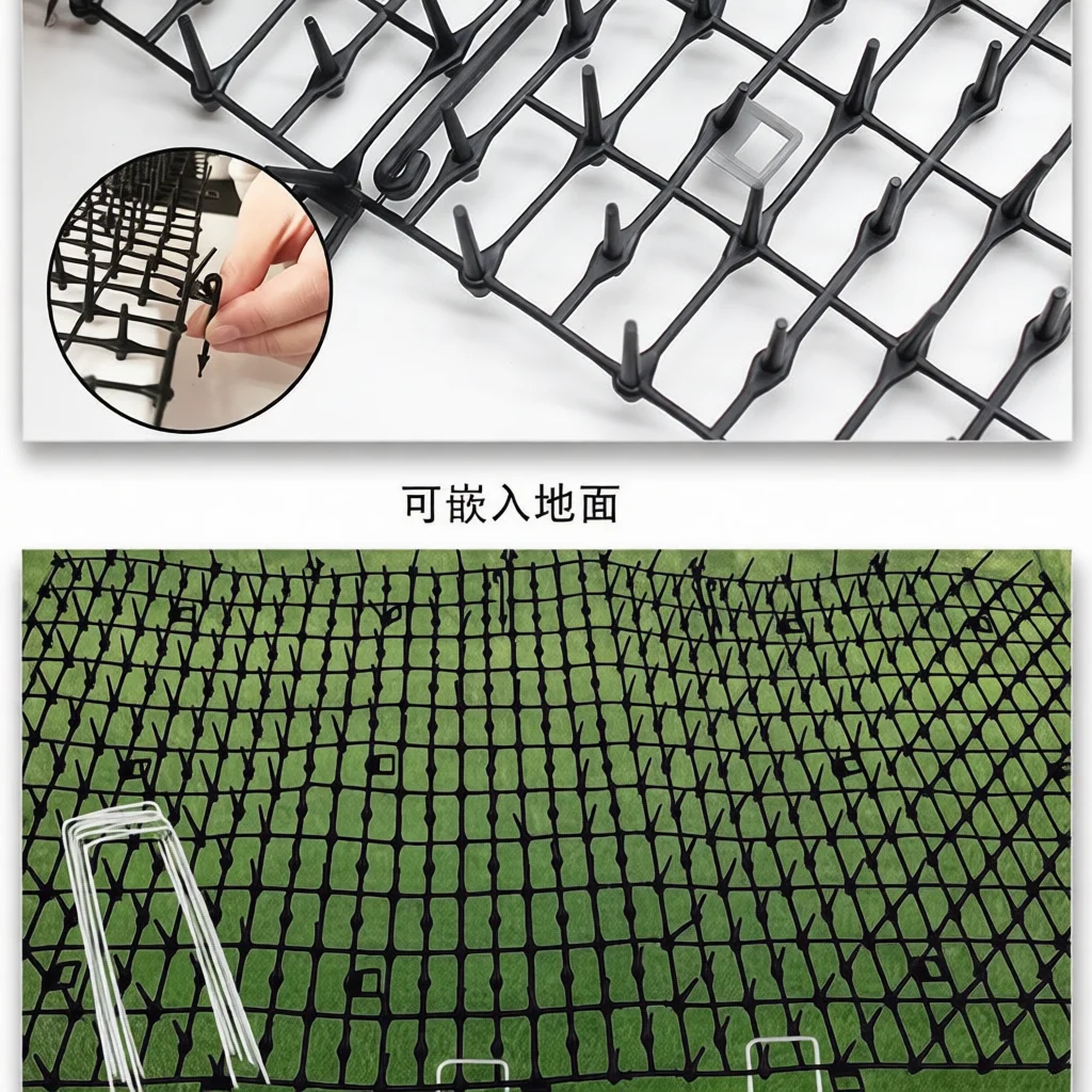 Plastic Cat Spike Mat Indoor Outdoor Deterrent Thorn Strip For Flower Bed Vegetable Garden Protection Pet Training Tool