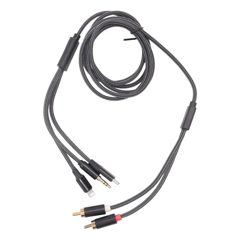 

Аудиоадаптер A92Z Lightning-RCA, кабель USB-C-RCA, адаптер для наушников, 3 в 1, 1,2 м