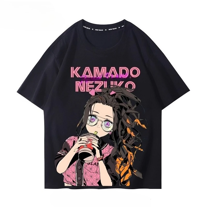 

Anime Kamado Tanjirou Kamado Nezuko Cosplay Short Sleeve T Shirt Women Men Aesthetic Graphics Tshirt Cotton Tees Harajuku Tops