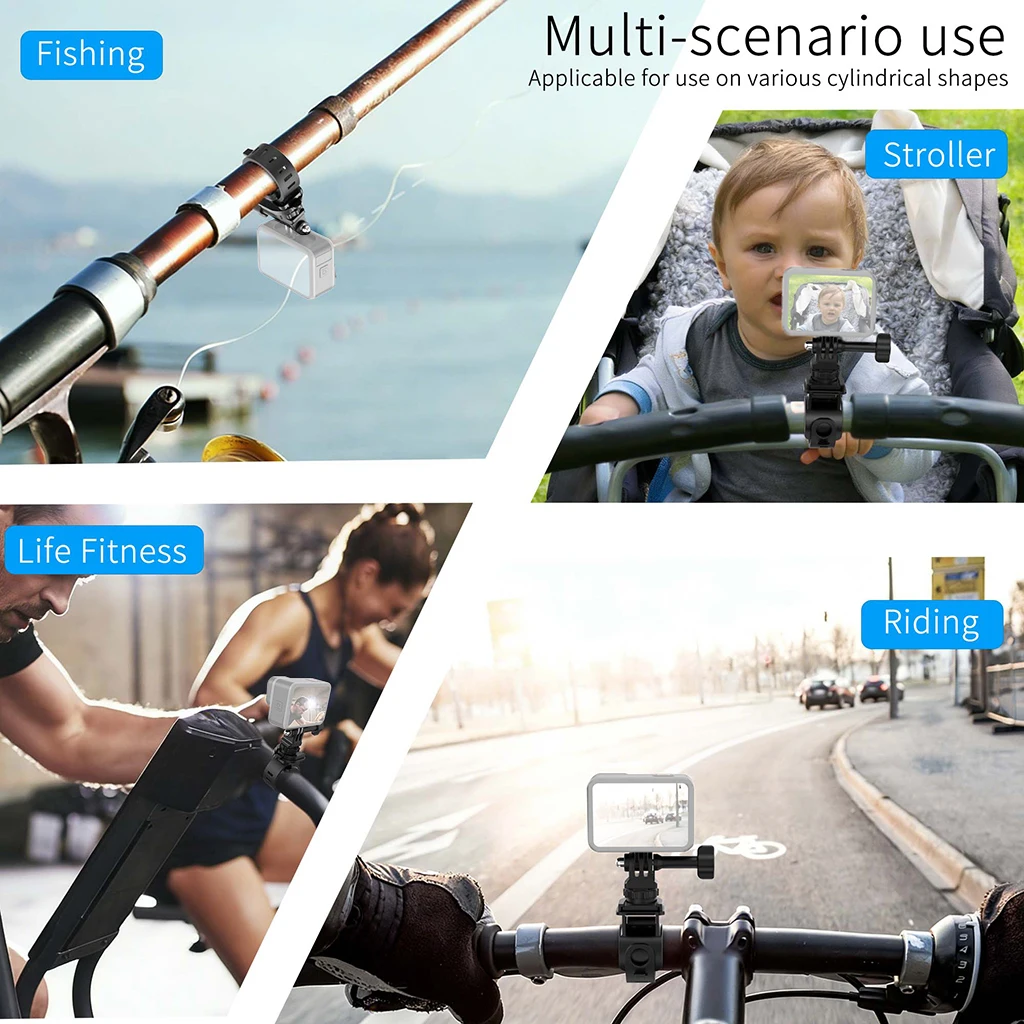 Silikon-Metall-Fahrrad-Actionkamera-Halterung mit Rutschfestem Lenkerbefestigungssystem 360° ° Drehbarer Halter für GoPro13 DJI Pocket 3/4 für Insta360 X5 Kamera – Detail 3
