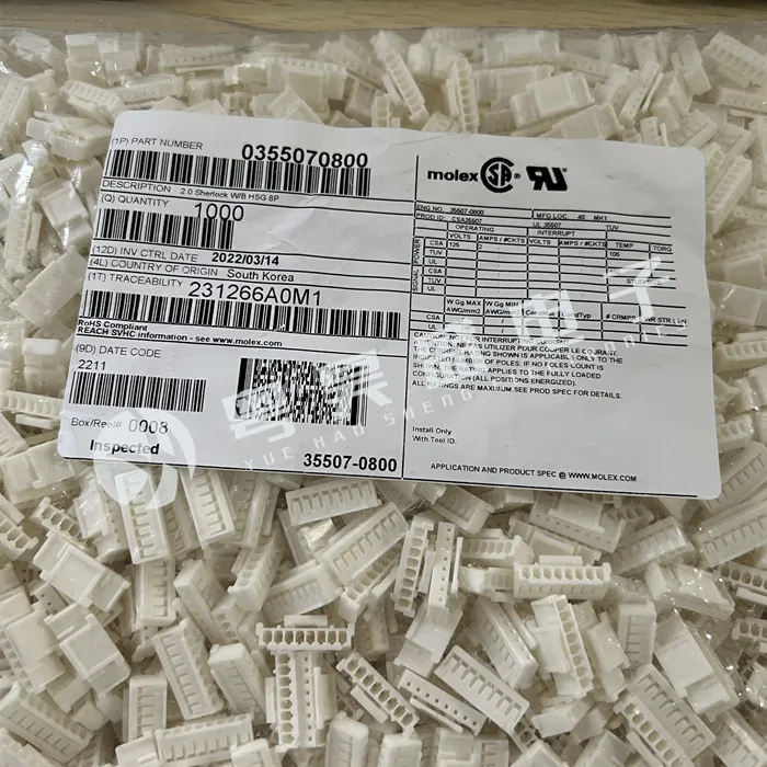 

20 шт. оригинальный новый разъем 35507-0800 355070800 8PIN резиновый корпус