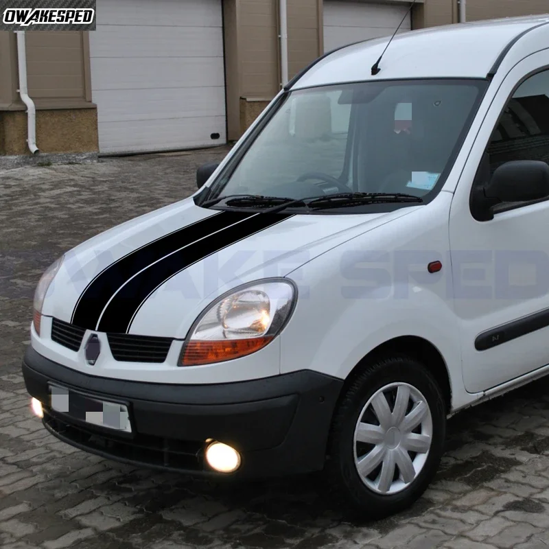

Car Hood Bonnet Stickers Auto Engine Cover Decor Vinyl Decals For Renault Kangoo 1 2 3 4x4 MK1 MK2 MK3 Van Racing Sport Stripes