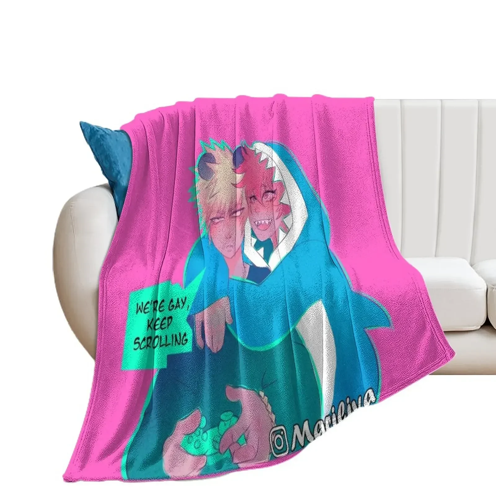 

PINK - Kiribaku Throw Blanket Soft For Sofa Thin Fashion Sofas Blankets