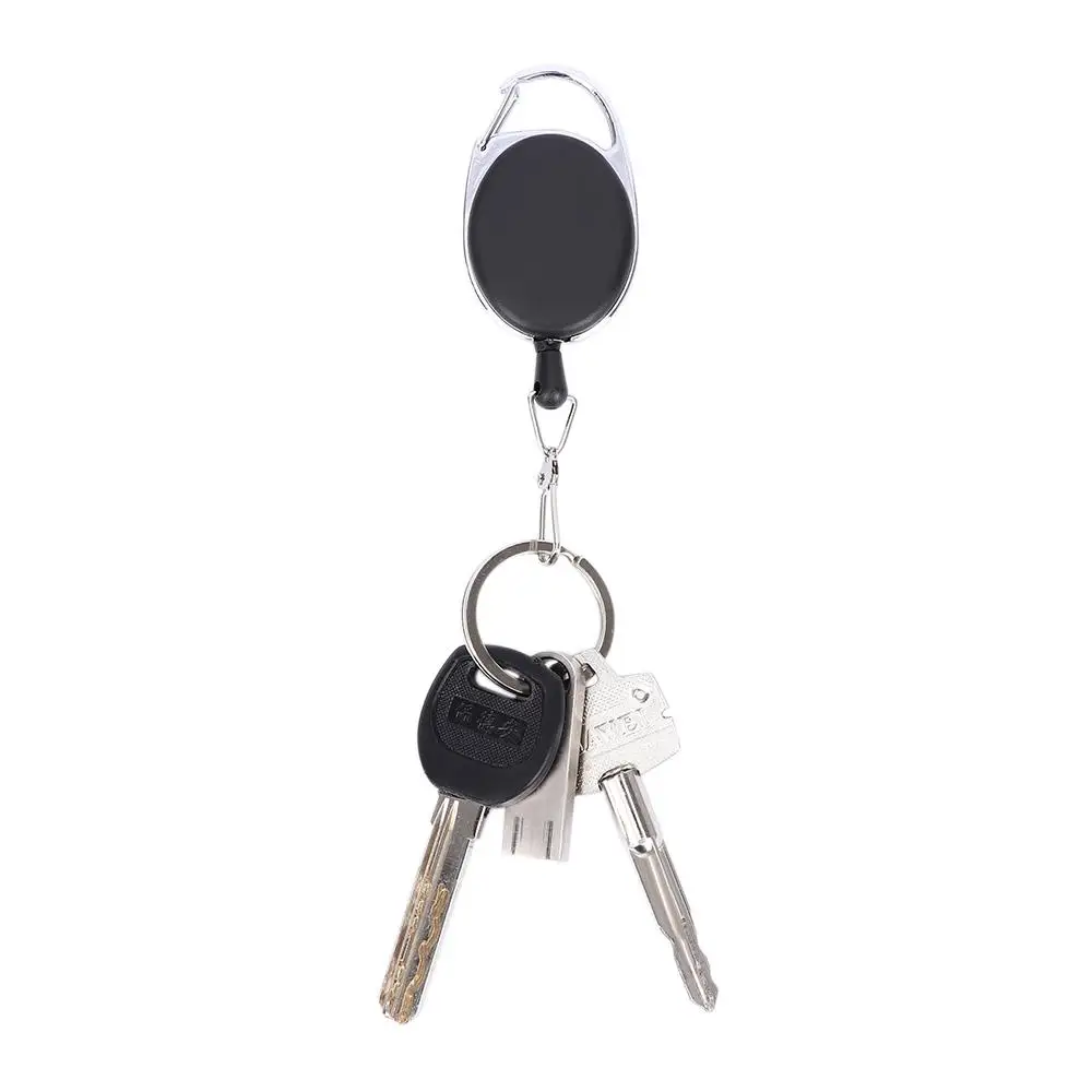 Zinc Alloy Plastic Recoil Chain Clips Anglers Keychain ID Lanyard ABS Badge Holder Retractable Pull Key Ring Badge Reel