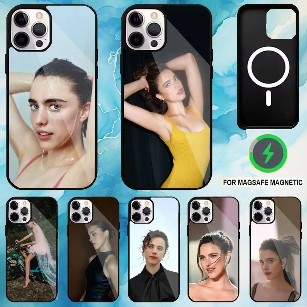

Cool Girl M-Margaret Q-Qualley Phone Case For iPhone17,16,15,14,13,12,11 Plus,Pro Max Magnetic For Magsafe Wireless Charging
