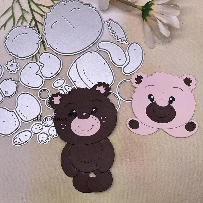 Molde de corte de metal série animal fofo, para álbum de scrapbooking diy, cartões de papel, artesanato decorativo, gravação em relevo