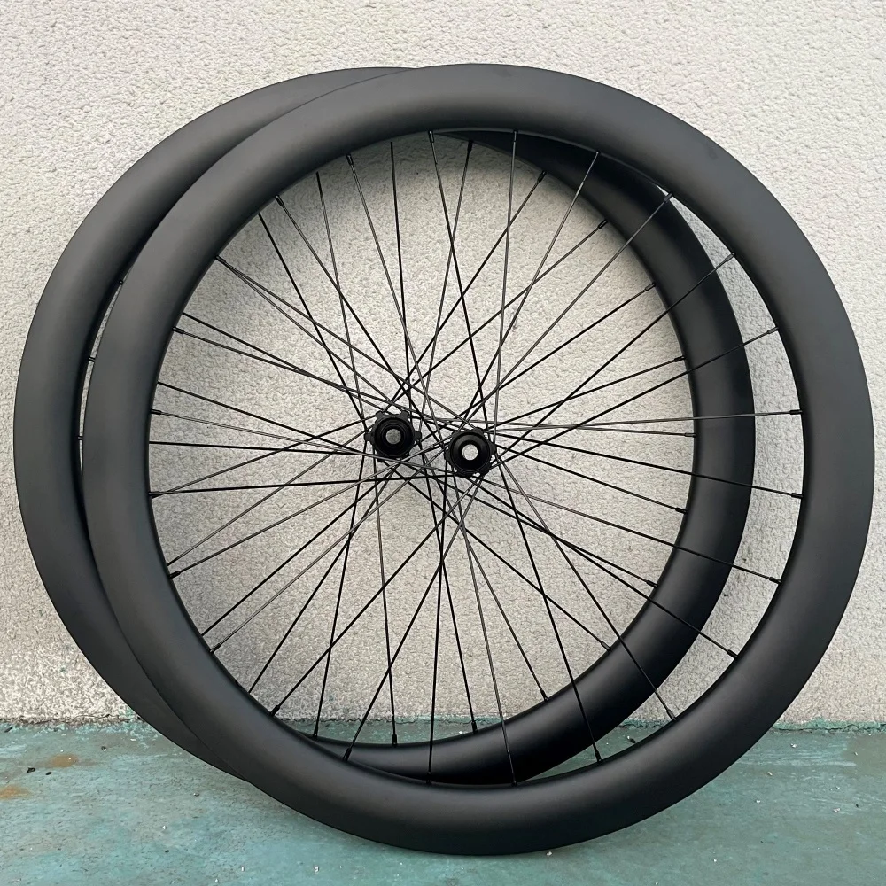 

Карбоновые колеса для шоссейного велосипеда с дисковыми тормозами, ультралегкие, глубина обода 30/35/40/45/50/55/60 мм, клинчерные, бескамерные, UD матовые, 700C, комплект колес
