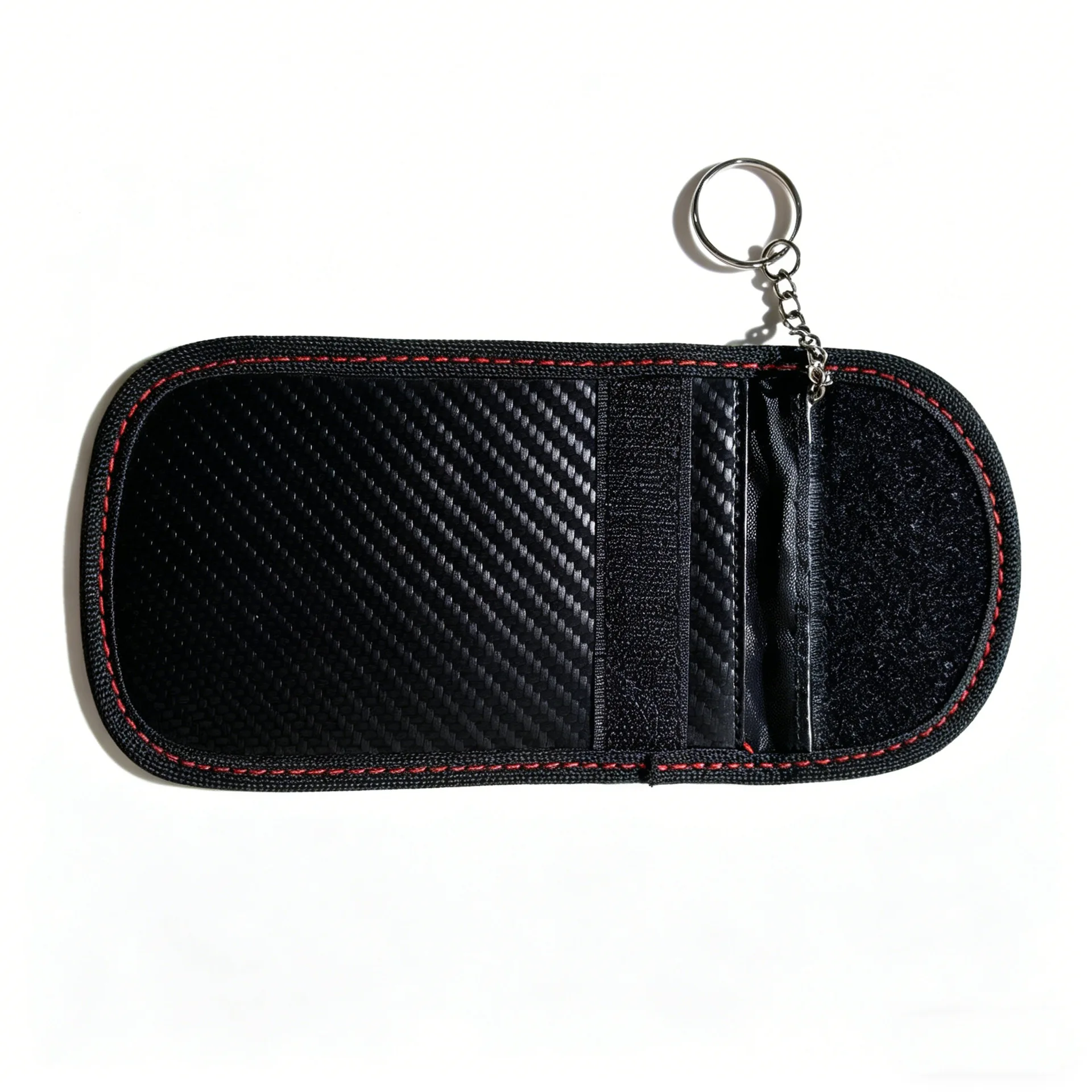 1PC Car Key RFID Signal Blocking Pouch Double Layer Carbon Fiber Texture Faraday Bag Keyless Entry Signal Shield Protector