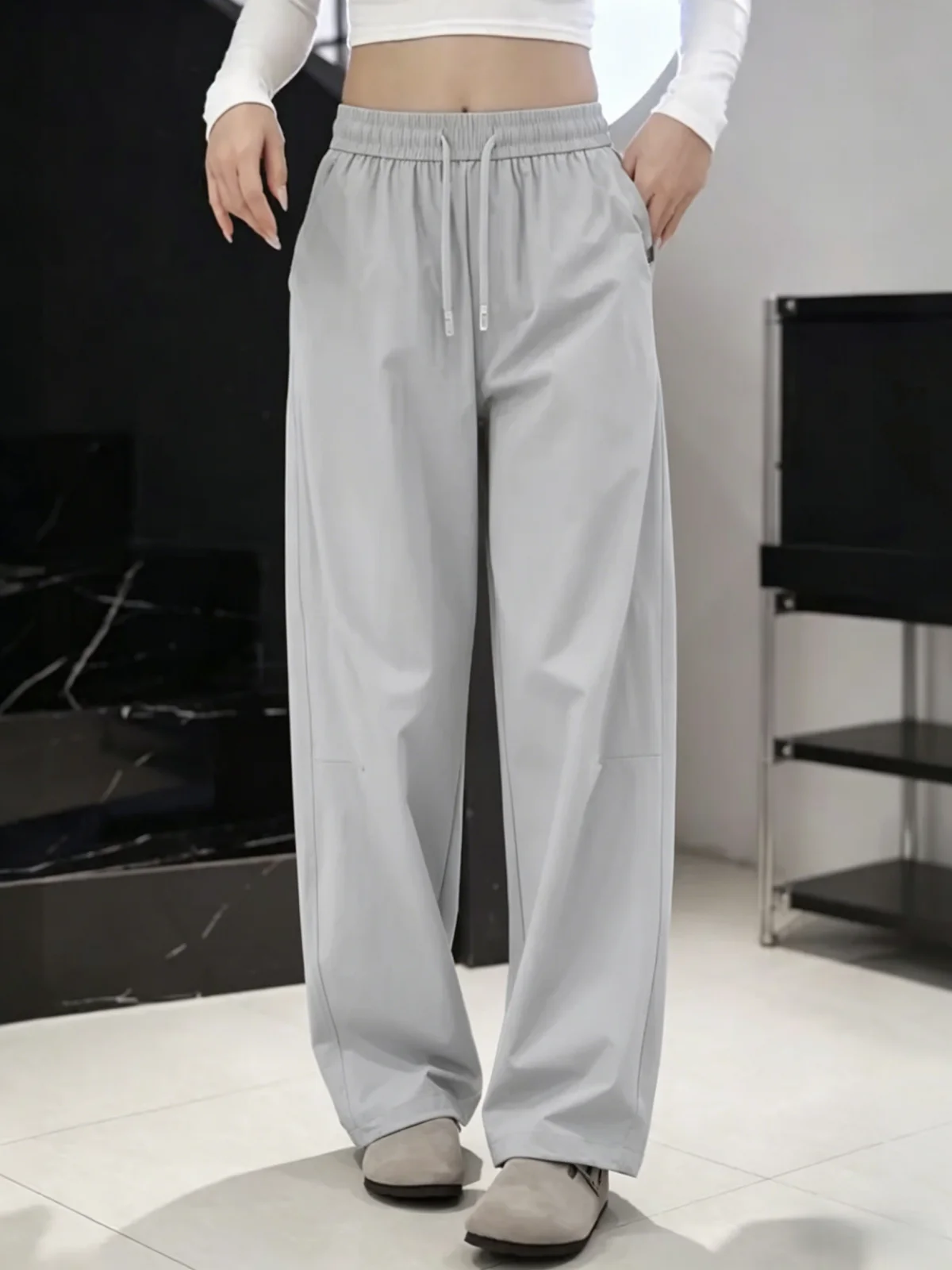 

Spring Summer Casual Pants Men's Outdoor Versatile Breathable Quick Dry Wide Leg Straight Cut Knife Comfortable Fit
