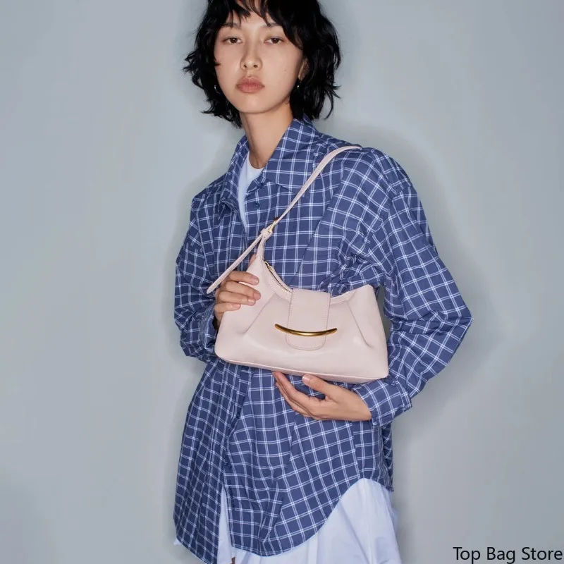 Elegant Minimalist Everyday Shoulder Bag for Women Soft Genuine Leather Full Grain Leather Adjustable Strap Luxury Handbag