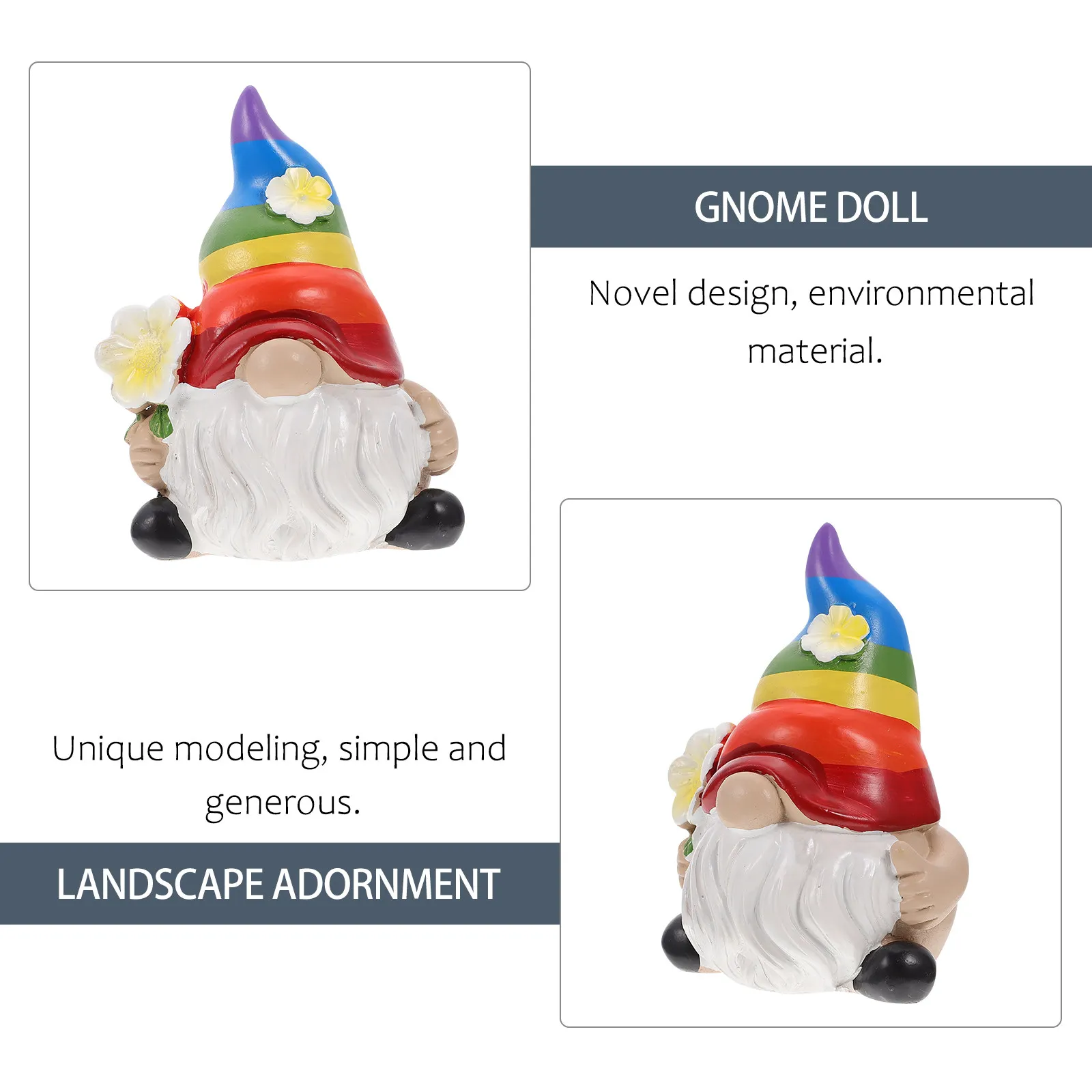 Garden Gnome Resin Sculpture Exquisite Dwarf Design Perfect Outdoor Courtyard Garden Decoration Adornment Gnome