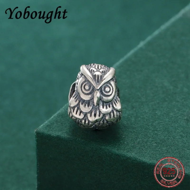 

Retro Cute S925 Silver Charm Owl Beads European Jewelry