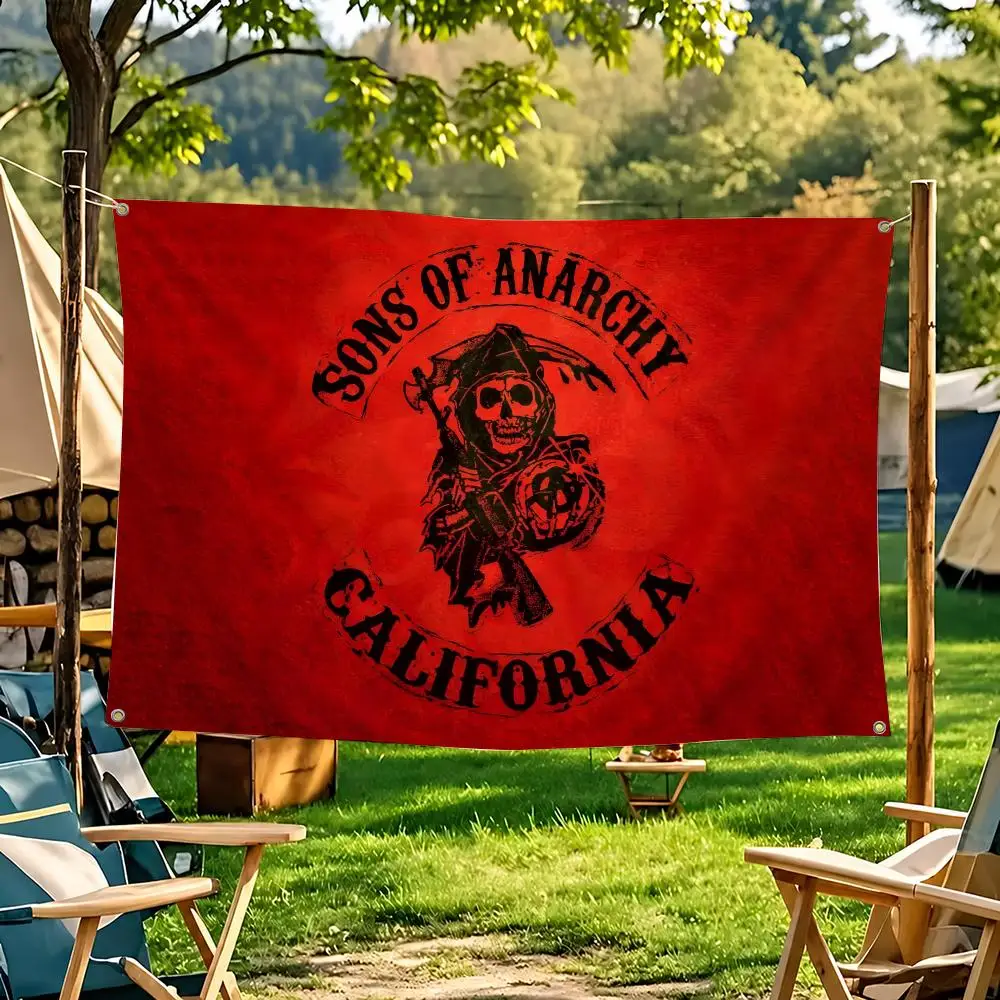 Sons Of Anarchy Flags Tapestry Decorative Suitable For Outdoor Camping Family Parties And Garden Walls Gift