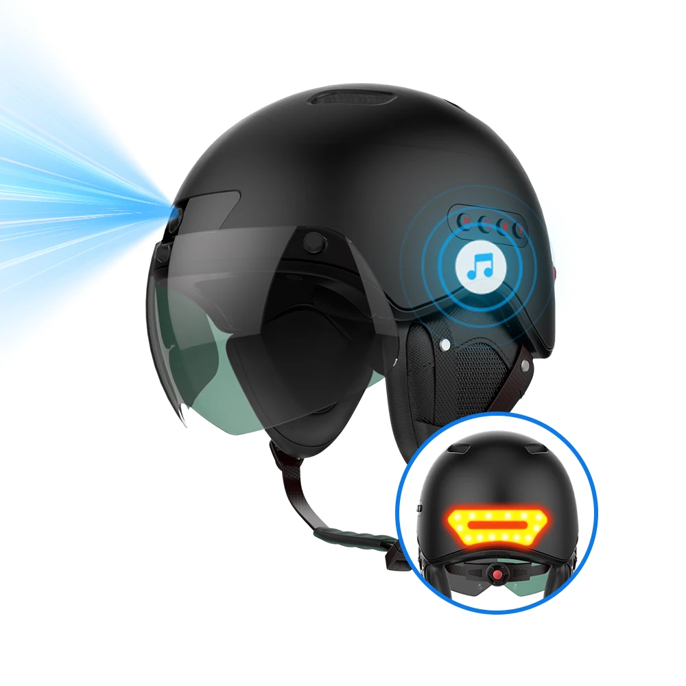 OEM Customized Colors Detachable Visor Intercom Mining Smart Bike Helmet Blue Toother Smart Helmet